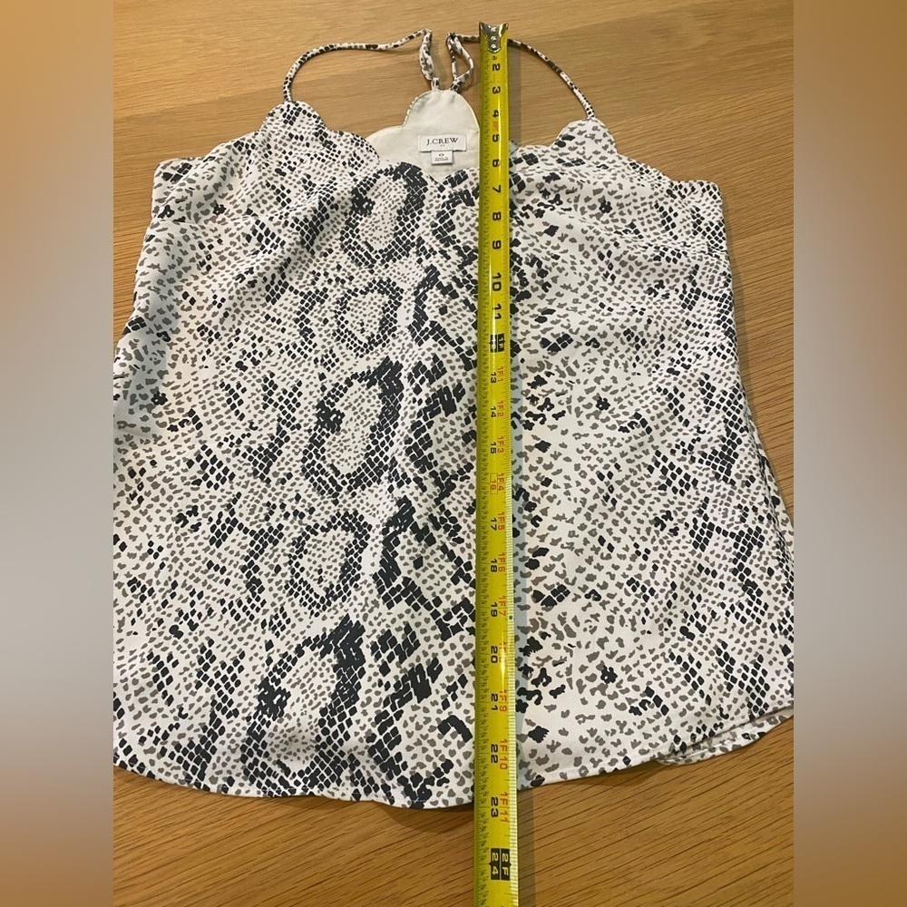 J.Crew Factory Lot of 2 Size 0 Lined Cami Tank Top Scalloped Snakeskin Leopard - Picture 11 of 16